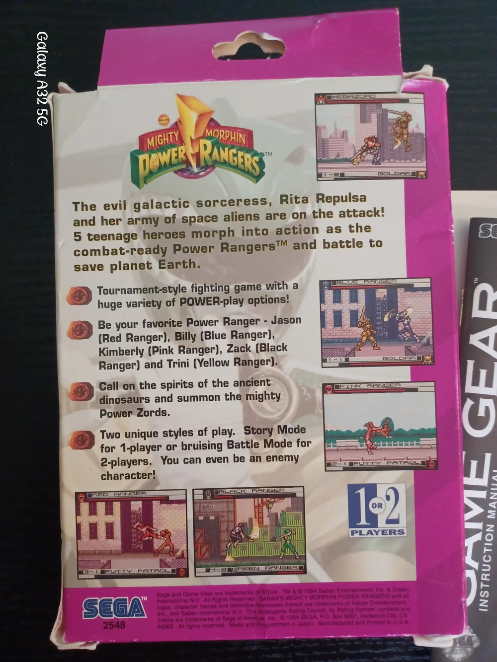 Mighty Morphin Power Rangers Game Gear Game